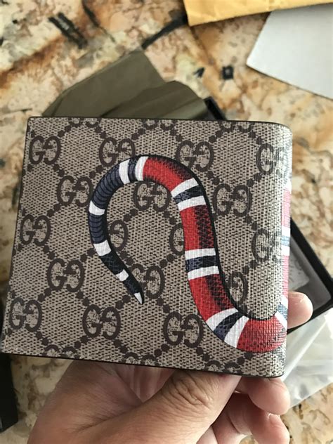 gucci snakeskin wallet bifold|Gucci wallet snake original.